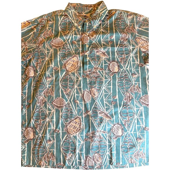 Reyn Spooner Size XL Hawaiian Traditionals Half Button Shirt Short Sleeves Shell - Picture 2 of 10
